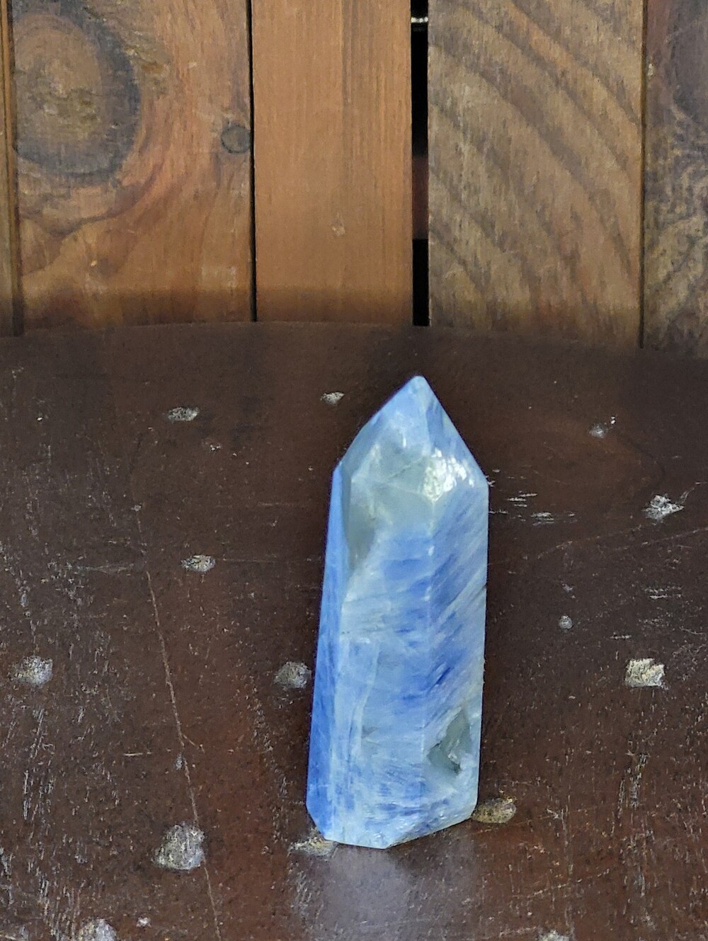 Blue Polished Crystal Point Home Accent